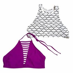 Set of Two Size Small Halter Style Bikini Tops
